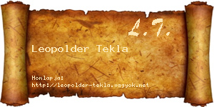 Leopolder Tekla névjegykártya